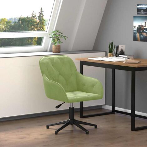 Chaise de bureau pivotante Fauteuil de bureau Ergonomique Vert clair Velours 97634 (1/5)