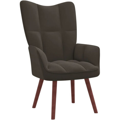 Chaise de relaxation Fauteuil relax - Gris foncé Velours BonneVie-87296 (1/5)