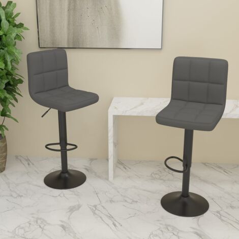 Lot de 2 Chaises de bar Tabourets de bar - Tabouret Haut Gris foncé Tissu BV248126 - BonneVie (1/5)