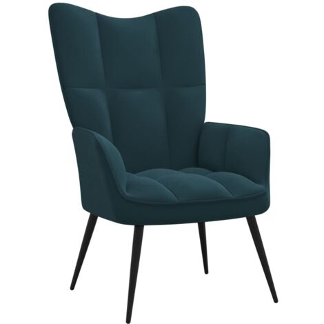 Chaise de relaxation Fauteuil relax - Bleu Velours BonneVie-26138 (1/5)