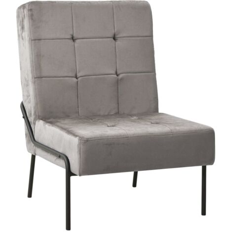 Chaise  Chaise de relaxation 65x79x87 cm Gris clair Velours  Chaise de salon 68864 (1/5)