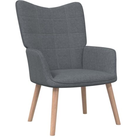 Chaise de relaxation Fauteuil relax - Gris foncé Tissu BonneVie-92245 (1/5)
