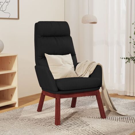 Chaise  Chaise de relaxation Noir Tissu  Chaise de salon 70010