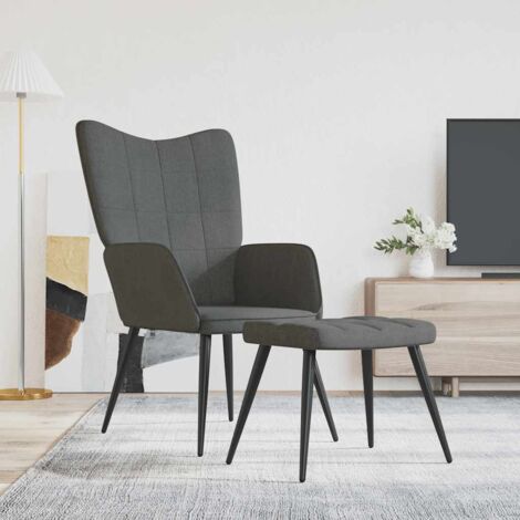 Chaise de relaxation Fauteuil relax - Gris foncé Tissu BonneVie-26484 (1/5)