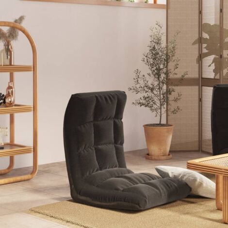 Chaise Chaise pliable de sol Noir Tissu Chaise de salon 61458 (1/5)