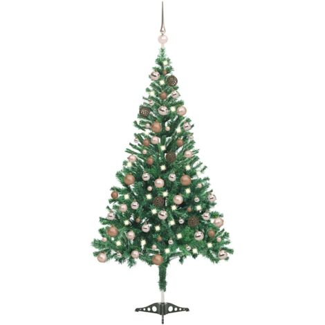 FIMEI Arbre de Noël artificiel avec LED et boules 180 cm 564 branches (1/5)