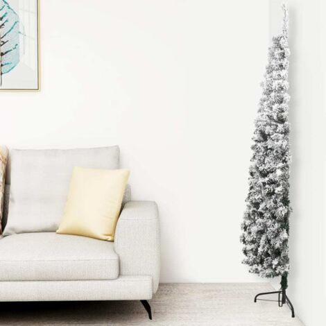 Demi Sapin de Noël artificiel Arbre de Noël mince avec neige floquée 150 cm 38026 (1/5)