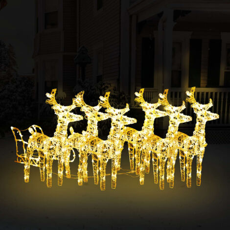 Décoration de Noël Cadeaux de Noël avec Rennes et traîneau 320 LED Acrylique 35576 (1/5)