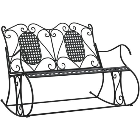 Banc à bascule 2 places 113cm Noir Acier (1/5)