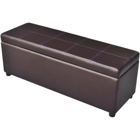 Banc long de rangement Coffre de rangement Bois Marron 36286 (1/5)