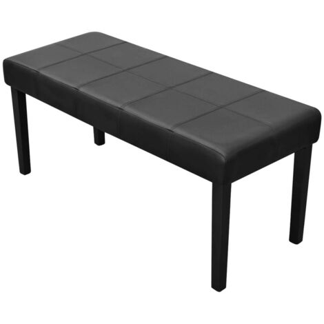 Banc Banc de jardin Banc de table de séjour en cuir synthétique de haute qualité Noir 16268 (1/5)