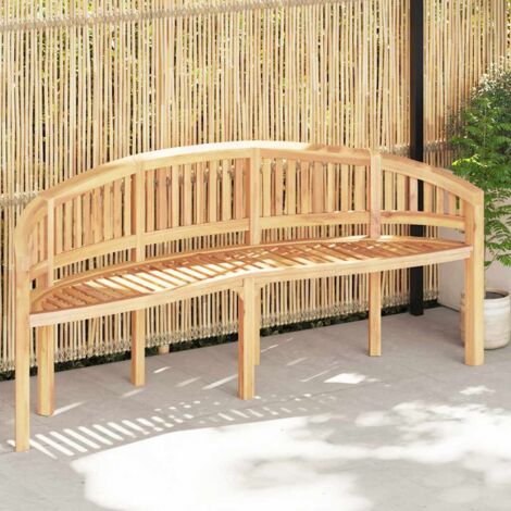Banc de jardin Banc d'extérieur Banquette en forme de banane 200 cm Bois de teck solide 96122 (1/5)