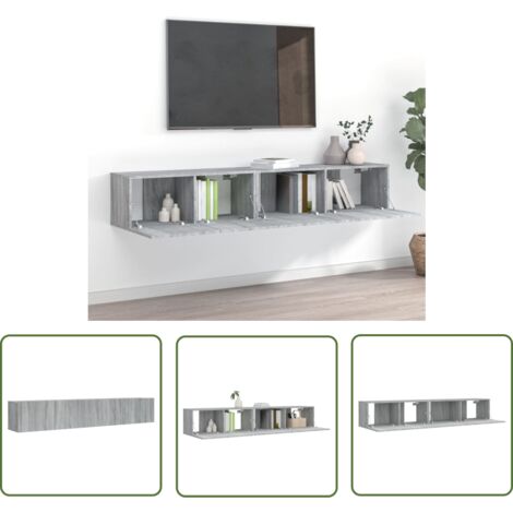 Ensemble de meubles TV 2 pcs, Étagère TV, Meuble de Salon, Sonoma gris Bois d'ingénierie OIB8865E (1/5)