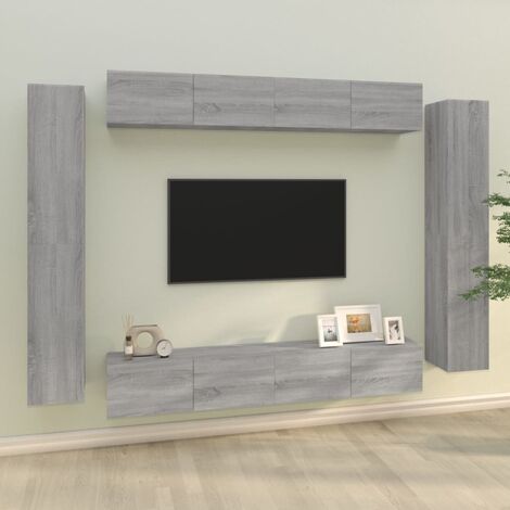 Ensemble de meubles TV 8 pcs pour Salon - Armoire TV Sonoma gris Bois d'ingénierie BV681788 - BonneVie (1/5)