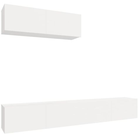 Ensemble de meubles TV 3 pcs pour Salon - Armoire TV Blanc Bois d'ingénierie BV433321 - BonneVie (1/5)