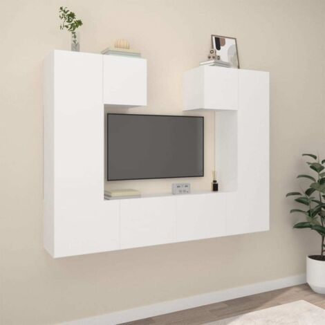 Ensemble de meubles TV 6 pcs pour Salon - Armoire TV Blanc Bois d'ingénierie BV475308 - BonneVie (1/5)
