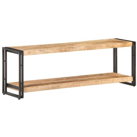 Meuble TV Banc TV Armoire de rangement 120x30x40 cm Bois de manguier brut 27757 (1/5)