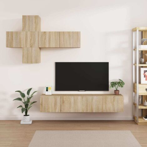 Ensemble de meubles TV 7 pcs pour Salon - Armoire TV Chêne sonoma Bois d'ingénierie BV210718 - BonneVie (1/5)