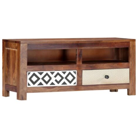 Meuble TV Banc TV Armoire de rangement 90 x 30 x 40 cm Bois de Sesham solide 67109 (1/5)