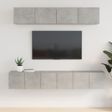 Ensemble de meubles TV 5 pcs, Étagère TV, Meuble de Salon, Gris béton Bois d'ingénierie OIB9993E (1/5)