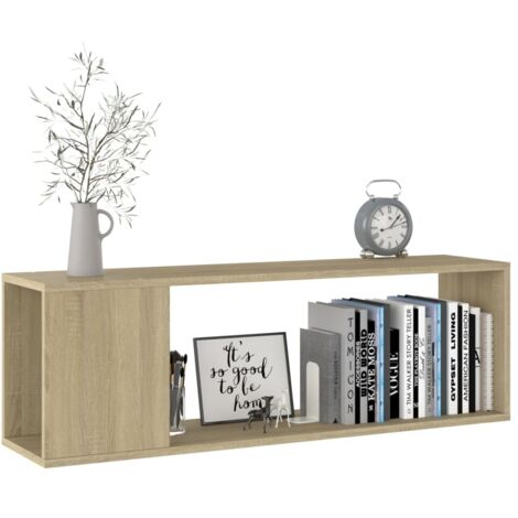 Meuble TV Banc TV Armoire de rangement Chêne sonoma 100x24x32 cm Aggloméré 32123 (1/5)