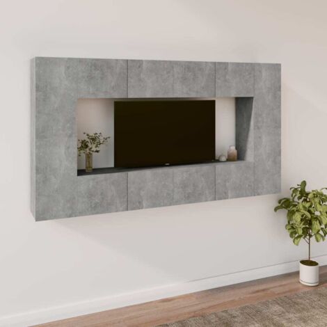 Ensemble de meubles TV 8 pcs, Étagère TV, Meuble de Salon, Gris béton Bois d'ingénierie OIB6333E (1/5)