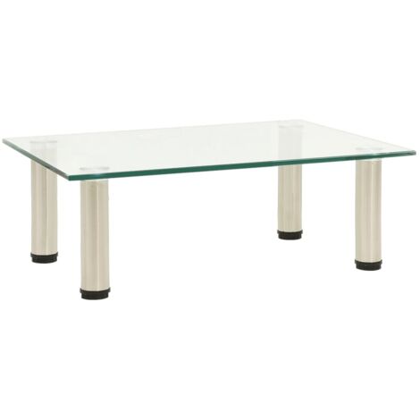 Meuble TV Banc TV Armoire de rangement Transparent 40x35x17 cm Verre trempé 34559 (1/4)