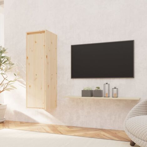Armoire murale Étagère Murale Meuble de rangement 30x30x100 cm Bois de pin massif 57444 (1/5)