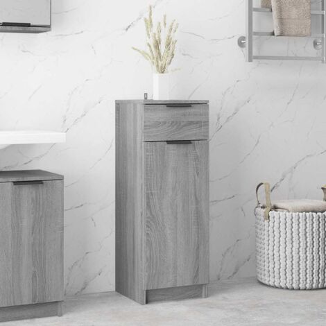 Armoire de salle de bain Meuble de salle de bain Sonoma gris 32x34x90 cm Bois d'ingénierie 72789 (1/5)