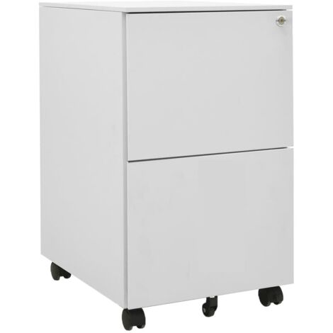 Classeur mobile Meuble de Rangement - Armoire De Bureau Gris clair 39x45x67 cm Acier BV927876 - BonneVie (1/5)