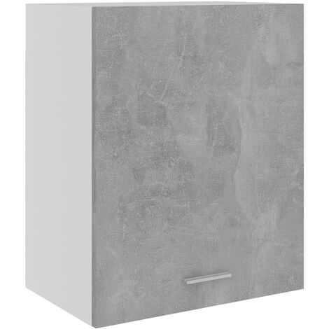 Armoire suspendue  Armoire de cuisine Meuble haut de Cuisine Gris béton 50x31x60 cm Aggloméré 21954
