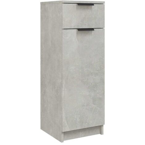 Armoire de salle de bain - Meuble de rangement Style Contemporain Gris béton 32x34x90 cm BV934929 - BonneVie (1/5)