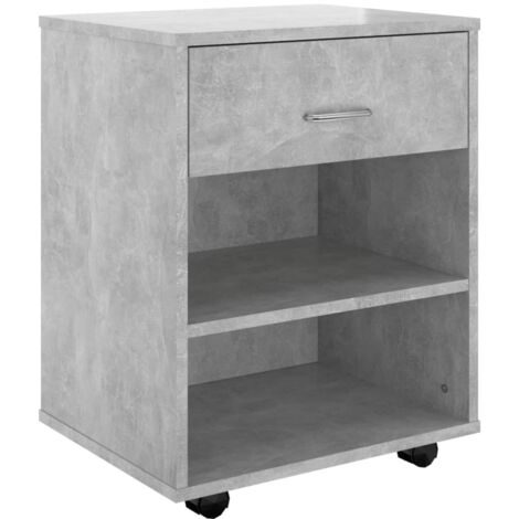 Armoire à roulettes  Armoire de rangement Gris béton 46x36x59 cm Aggloméré 60441 (1/5)