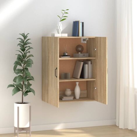 Armoire suspendue Armoire de cuisine Meuble haut de Cuisine Chêne sonoma 69,5x34x90 cm Bois d'ingénierie 42045 (1/5)
