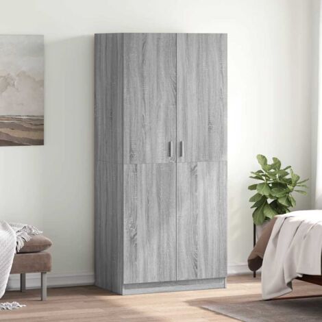 Armoire de rangement Garde-robe Armoire de chambre Sonoma gris 80x52x180 cm Bois d'ingénierie 93478 (1/5)
