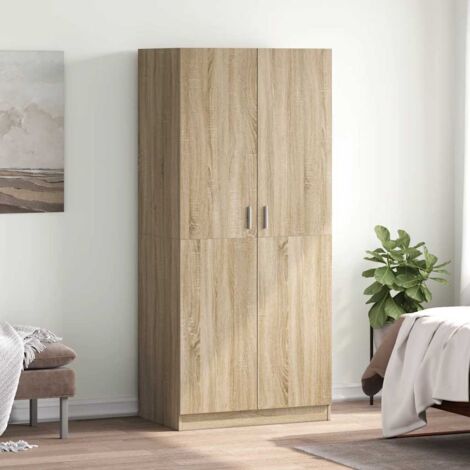 Armoire de rangement Garde-robe Armoire de chambre Chêne sonoma 80x52x180 cm Aggloméré 51653 (1/5)