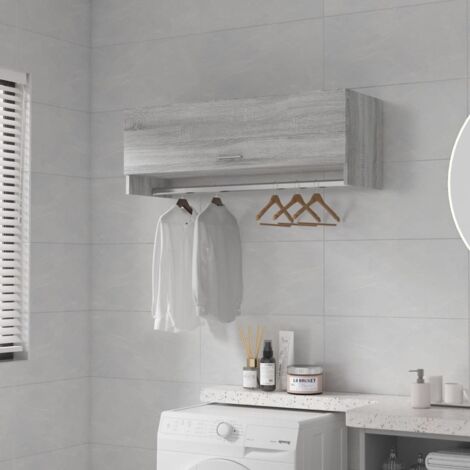 Garde-robe Meuble de Rangement - Style Contemporain Sonoma gris 100x32,5x35 cm Bois d'ingénierie BV249384 - BonneVie (1/5)