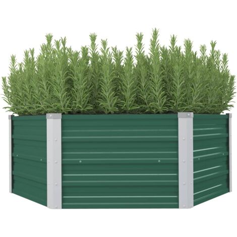 Jardinière Bac A Fleur 129 x 129 x 46 cm cm Acier galvanisé Vert 14669 (1/5)
