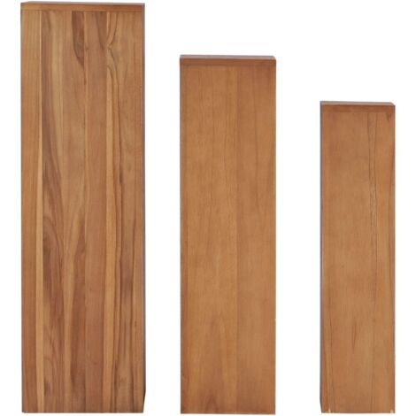 Ensemble de Étagère à plantes 3 pcs Luxueux, Meuble pour Plante, Bois de teck solide OIB7738E (1/5)
