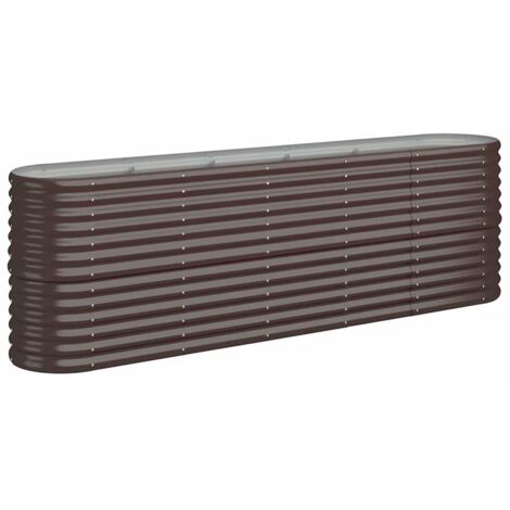 Jardinière - Balconnière à fleurs Acier enduit de poudre 224x40x68 cm Marron BV672915 - BonneVie (1/5)