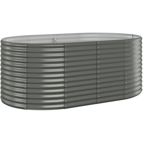 Jardinière de jardin Bac A Fleur  Acier enduit de poudre 175x100x68 cm Gris 25819 (1/5)