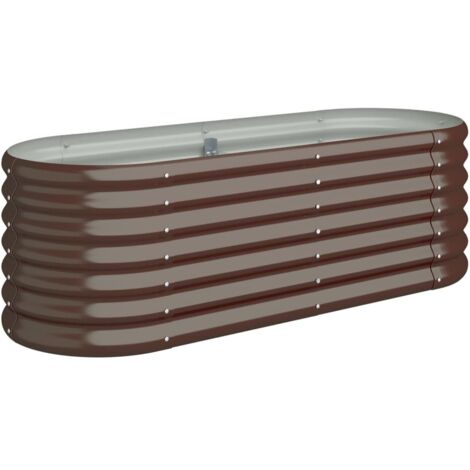Jardinière - Balconnière à fleurs Acier enduit de poudre 114x40x36 cm Marron BV992587 - BonneVie (1/5)