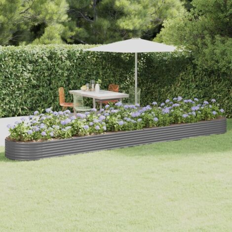 Jardinière de jardin Bac A Fleur  Acier enduit de poudre 544x100x36 cm Gris 73474 (1/5)