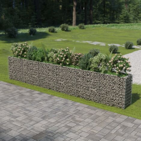 Jardinière Bac A Fleur  Lit surélevé à gabion Acier galvanisé 540x50x100 cm 55896 (1/5)