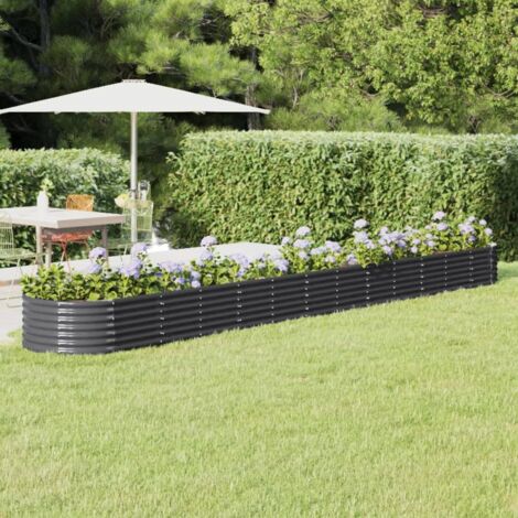 Jardinière - Balconnière à fleurs Acier enduit poudre 512x80x36cm Anthracite BV104435 - BonneVie (1/5)
