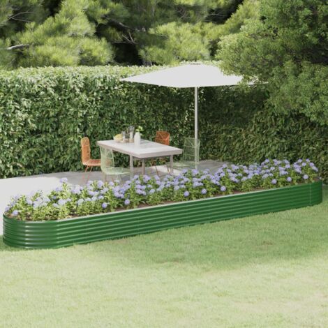 Jardinière - Balconnière à fleurs Acier enduit de poudre 507x100x36 cm Vert BV692302 - BonneVie (1/5)