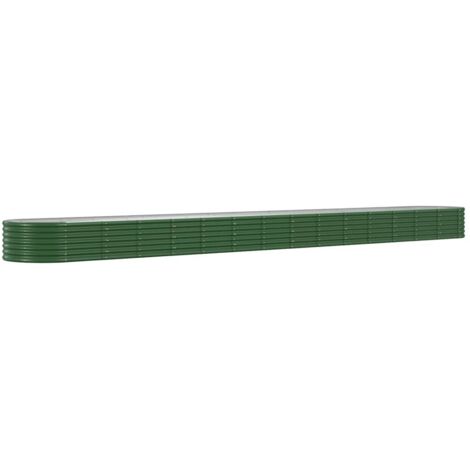 Jardinière, Pot de Fleurs d'extérieur, Acier enduit de poudre 620x80x36 cm Vert OIB6728E (1/5)