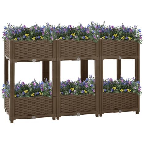Jardinière de jardin - Balconnière à fleurs Lit surélevé 120x40x71 cm Polypropylène BV547924 - BonneVie (1/5)