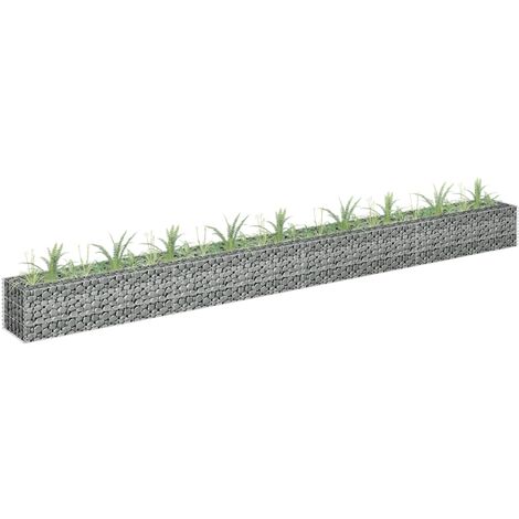 Maison Chic – Jardinière bac à fleurs surélevée en gabion acier galvanisé 360x30x30 cm – Grande capacité de charge – Assemblage facile