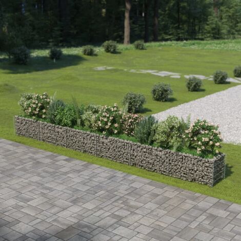 Jardinière de jardin - Balconnière à fleurs Lit surélevé à gabion Acier galvanisé 540x50x50 cm BV537884 - BonneVie (1/5)